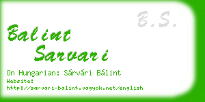 balint sarvari business card