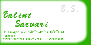balint sarvari business card